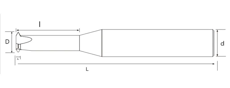 Резьбофреза твердосплавная M1.2×0,25 одновитковая, AlCrSiN