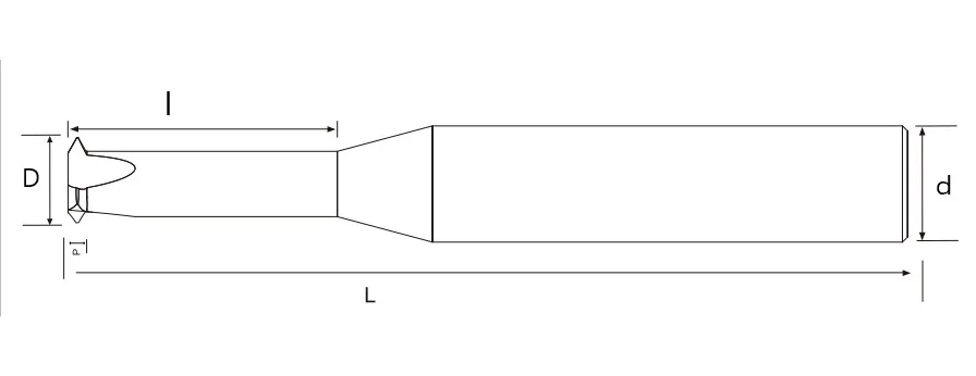 Резьбофреза твердосплавная M1.2×0,25 одновитковая, AlCrSiN