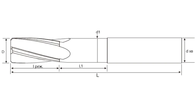 Развертка твердосплавная Ø10 мм H7 (Geefun REA-4EH70010)