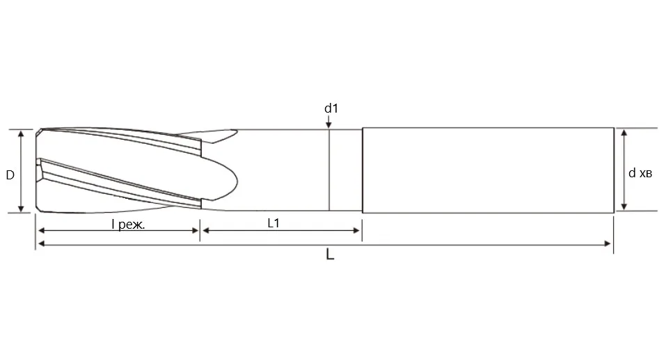 Развертка твердосплавная Ø10 мм H7 (Geefun REA-4EH70010)